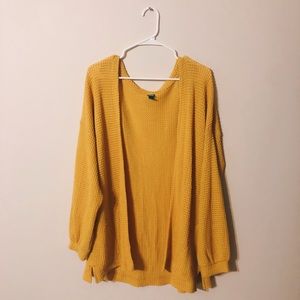 Wild Fable waffle knit yellow cardigan
